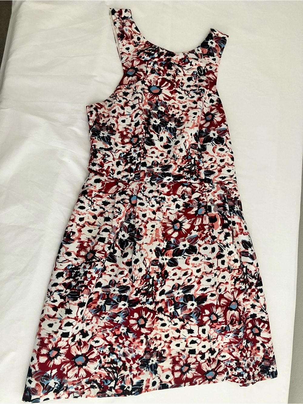 The Korner Floral Fit & Flare Dress Open Back Cutout Size Small